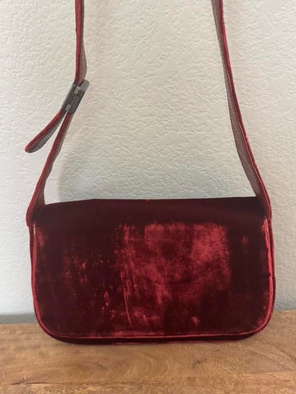Prada Red Velvet Shoulder Bag